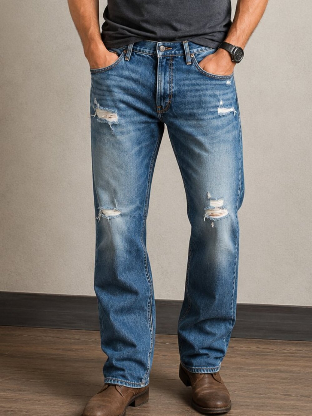 Aeropostale Mens Essex Distressed Jeans - 36 x 32